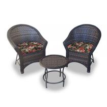 Conjunto de Poltronas Fibra Sintética Bali Promo - 2 Poltronas + 1 Mesa Centro - Tecido Maui Preto Conjunto de Poltronas Fibra Sintética Bali Promo - 2 Poltronas + 1 Mesa Centro - Tecido Maui Preto