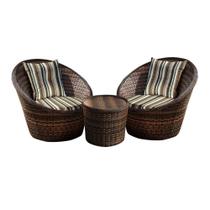 Conjunto de Poltronas Fibra Sintética Bola - 2 Poltronas + 1 Mesa Centro - Tecido Acapulco Marrom Conjunto de Poltronas Fibra Sintética Bola - 2 Poltronas + 1 Mesa Centro - Tecido Acapulco Marrom