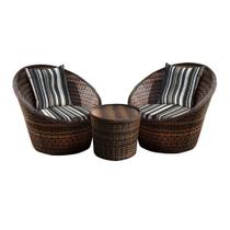 Conjunto de Poltronas Fibra Sintética Bola - 2 Poltronas + 1 Mesa Centro - Tecido Illimani Preto Conjunto de Poltronas Fibra Sintética Bola - 2 Poltronas + 1 Mesa Centro - Tecido Illimani Preto