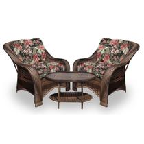 Conjunto de Poltronas Fibra Sintética Bruxelas - 2 Poltronas + 1 Mesa Centro - Tecido Maui Preto Conjunto de Poltronas Fibra Sintética Bruxelas - 2 Poltronas + 1 Mesa Centro - Tecido Maui Preto