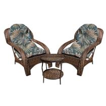 Conjunto de Poltronas Fibra Sintética Lisboa - 2 Poltronas + Mesa de Centro - Tecido Palmares Petróleo Conjunto de Poltronas Fibra Sintética Lisboa - 2 Poltronas + Mesa de Centro - Tecido Palmares Petróleo