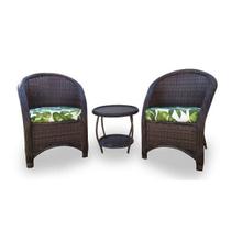 Conjunto de Poltronas Fibra Sintética Miami - 2 Poltronas + 1 Mesa Centro - Zimbros Verde Conjunto de Poltronas Fibra Sintética Miami - 2 Poltronas + 1 Mesa Centro - Zimbros Verde
