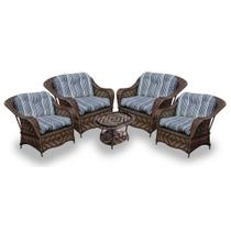 Conjunto de Poltronas Fibra Sintética Naja - 4 Poltronas + 1 Mesa Centro - Tecido Alanta Conjunto de Poltronas Fibra Sintética Naja - 4 Poltronas + 1 Mesa Centro - Tecido Alanta