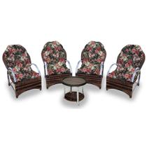 Conjunto de Poltronas Fibra Sintética Pequim Alumínio - 4 Poltronas + 1 Mesa Centro - Tecido Maui Preto Conjunto de Poltronas Fibra Sintética Pequim Alumínio - 4 Poltronas + 1 Mesa Centro - Tecido Maui Preto