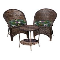 Conjunto de Poltronas Fibra Sintética Seul - 2 Poltronas + 1 Mesa Centro - Tecido Acordes