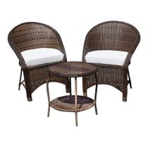 Conjunto de Poltronas Fibra Sintética Seul - 2 Poltronas + 1 Mesa Centro - Tecido Duna Cru Conjunto de Poltronas Fibra Sintética Seul - 2 Poltronas + 1 Mesa Centro - Tecido Duna Cru