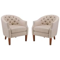Conjunto de Poltronas Herval Luna, Linho Cru