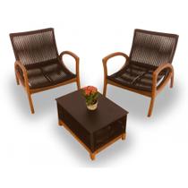 Conjunto de Poltronas Madeira Dublin - 2 Poltronas + Mesa Centro Conjunto de Poltronas Madeira Dublin - 2 Poltronas + Mesa Centro