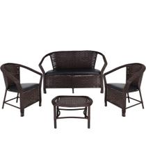 Conjunto De Poltronas Mesa Navegantes Preto Tabaco