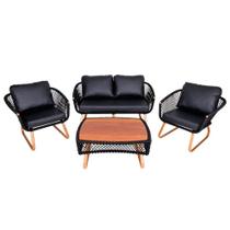 Conjunto de Poltronas New York em Alumínio e Corda Náutica para Área Jardim Sala - Trama Original