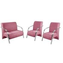 Conjunto de Poltronas Sevilha 2 Lugares e 2 de 1 Lugar Suede D Salla Conjunto de Poltronas Sevilha 2 Lugares e 2 de 1 Lugar Suede D Salla