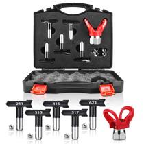 Conjunto de pontas de bicos de pulverização GROGR Reversível Airless com caixa de armazenamento