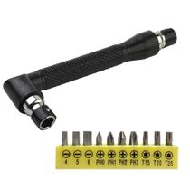 Conjunto De Pontas De Chave De Fenda Hexagonal Tipo L De 1/4 De Polegada Em Aço Com Cabo Duplo De 90