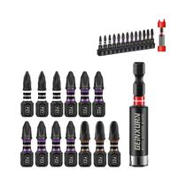 Conjunto De Pontas De Chave De Fenda Magnéticas De Aço S2 De 1 Polegada Geinxurn Impact PZ1 PZ2 PZ3