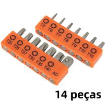 Conjunto De Pontas De Chave De Fenda Torx De Aço Liga De 25mm, 14 Peças T5-T40, Conjunto De Pontas Conjunto De Pontas De Chave De Fenda Torx De Aço Liga De 25mm, 14 Peças T5-T40, Conjunto De Pontas