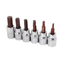 Conjunto De Pontas De Soquete Sextavadas De 1/4 De Polegada Com 6 Peças H3 H4 H5 H6 H7 H8, Adaptador