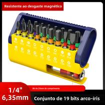 Conjunto De Pontas Magnéticas Para Chave De Fenda Rainbow 1/4 Polegada 19 Peças PH PZ H T SL