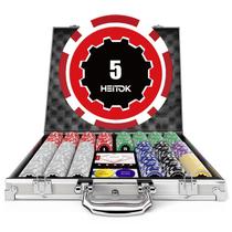 Conjunto de pôquer HEITOK Casino 500 Chips de 11,5 g com cartões impermeáveis