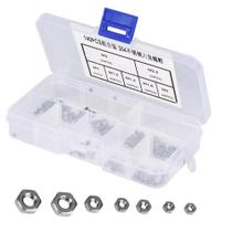 Conjunto de porcas hexagonais 140 unidades de aço inoxidável M1/M1.2/M1.4/M1.6/M2/M2.5/M3 Conjunto de porcas hexagonais 140 unidades de aço inoxidável M1/M1.2/M1.4/M1.6/M2/M2.5/M3