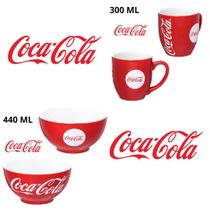 Conjunto De Porcelana Vermelha Hauskraft Coca-Cola Com Uma Caneca De 300ml E Uma Tigela De 400ml