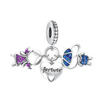 Conjunto De Porta-Chaves De Prata Esterlina 925 Para Mulheres, Charm Holder Para Joias Originais Conjunto De Porta-Chaves De Prata Esterlina 925 Para Mulheres, Charm Holder Para Joias Originais