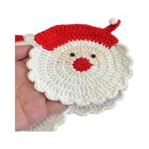 Conjunto De Porta-Copos De Crochê Do Papai Noel Para O Natal, Sousplats De Tecido Durável Para Mesa Conjunto De Porta-Copos De Crochê Do Papai Noel Para O Natal, Sousplats De Tecido Durável Para Mesa