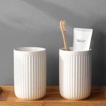 Conjunto de porta-escovas de dentes BSDISP Ceramic Beige Bathroom
