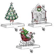 Conjunto de porta-meias de Natal GUOER for Mantle, pacote com 3 Conjunto de porta-meias de Natal GUOER for Mantle, pacote com 3
