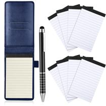 Conjunto de porta-notas de bolso com caderno de couro e caneta