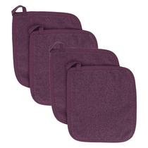 Conjunto de porta-panelas e almofadas quentes Ritz Terry 100% algodão, 4 unidades de beterraba