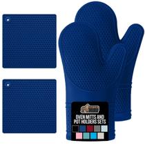 Conjunto de porta-panelas GORILLA GRIP, luvas de forno de silicone, 32 cm, azuis