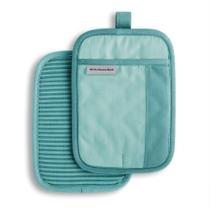 Conjunto de porta-panelas KitchenAid Beacon, dois tons, antiderrapante, Aqua Sky