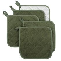 Conjunto de porta-panelas Lifaith 100% algodão resistente ao calor verde oliva