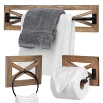 Conjunto de porta-papel higiênico Towel Bar Ilyapa Rustic Farmhouse