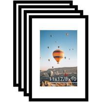 Conjunto de porta-retratos JCJMY Black 11x17 com tapete 8x10, pacote x4 Conjunto de porta-retratos JCJMY Black 11x17 com tapete 8x10, pacote x4