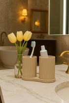 Conjunto de portaescovas de dente canelado duplo, organizador