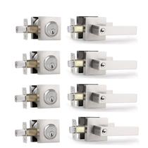 Conjunto de portas Cielsa Dawn Key Lock de níquel acetinado com fechadura de 4 peças Conjunto de portas Cielsa Dawn Key Lock de níquel acetinado com fechadura de 4 peças