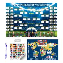 Conjunto de pôster da Copa do Mundo de Futebol 60x90 cm com adesivos de bandeiras Conjunto de pôster da Copa do Mundo de Futebol 60x90 cm com adesivos de bandeiras