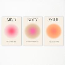 Conjunto de pôsteres Adyggefy Art Positive Aura Aesthetic 30x40cm x3