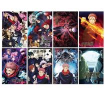 Conjunto de pôsteres Anime Jujutsu Kaisen, 8 peças, 42 x 29 cm, decoração de quarto Conjunto de pôsteres Anime Jujutsu Kaisen, 8 peças, 42 x 29 cm, decoração de quarto