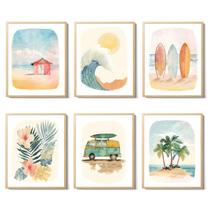 Conjunto de pôsteres Beach Nursery Ocean Kids Wall Art Aquarela 20x25cm Conjunto de pôsteres Beach Nursery Ocean Kids Wall Art Aquarela 20x25cm