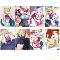 Conjunto de pôsteres com estampas de pintura de anime Dragon Maid, 8 unidades Conjunto de pôsteres com estampas de pintura de anime Dragon Maid, 8 unidades
