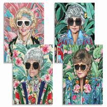 Conjunto de pôsteres com obras de arte dos anos 80 Fashion Golden Girls para decoração de quarto