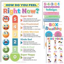 Conjunto de pôsteres DeeDee's Workshop 4 Feelings Chart for Kids