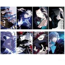 Conjunto de pôsteres Gojo Satoru Jujutsu Kaisen 8 peças de ferro de 20 x 30 cm