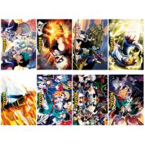 Conjunto de pôsteres My Hero Academia, 8 peças de pintura de arte de anime, 20x30cm