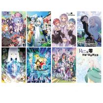 Conjunto de pôsteres Re:Zero Anime, coleção de 8 peças, papel 42x29cm Conjunto de pôsteres Re:Zero Anime, coleção de 8 peças, papel 42x29cm