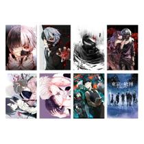 Conjunto de pôsteres Tokyo Ghoul Manga, 8 peças de impressões de arte de parede sem moldura Conjunto de pôsteres Tokyo Ghoul Manga, 8 peças de impressões de arte de parede sem moldura