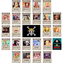 Conjunto de pôsteres Wanted, 25 peças de uma peça, anime, chapéu de palha Pirates