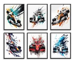 Conjunto de pôsteres WLHARTT F1 Race Car Vintage Formula Racing x20cm Conjunto de pôsteres WLHARTT F1 Race Car Vintage Formula Racing x20cm